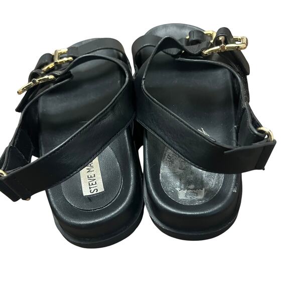 Steve Madden Black Sandals with Gold Buckles Size 8 - Picture 4 of 7
